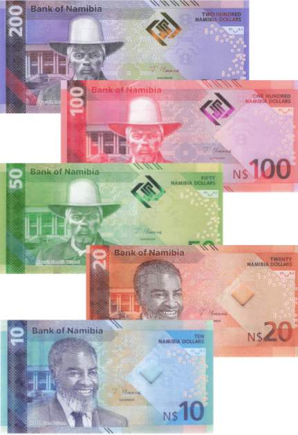 Namibia Set p20a p24a 10 bis 200 Dollar 2025